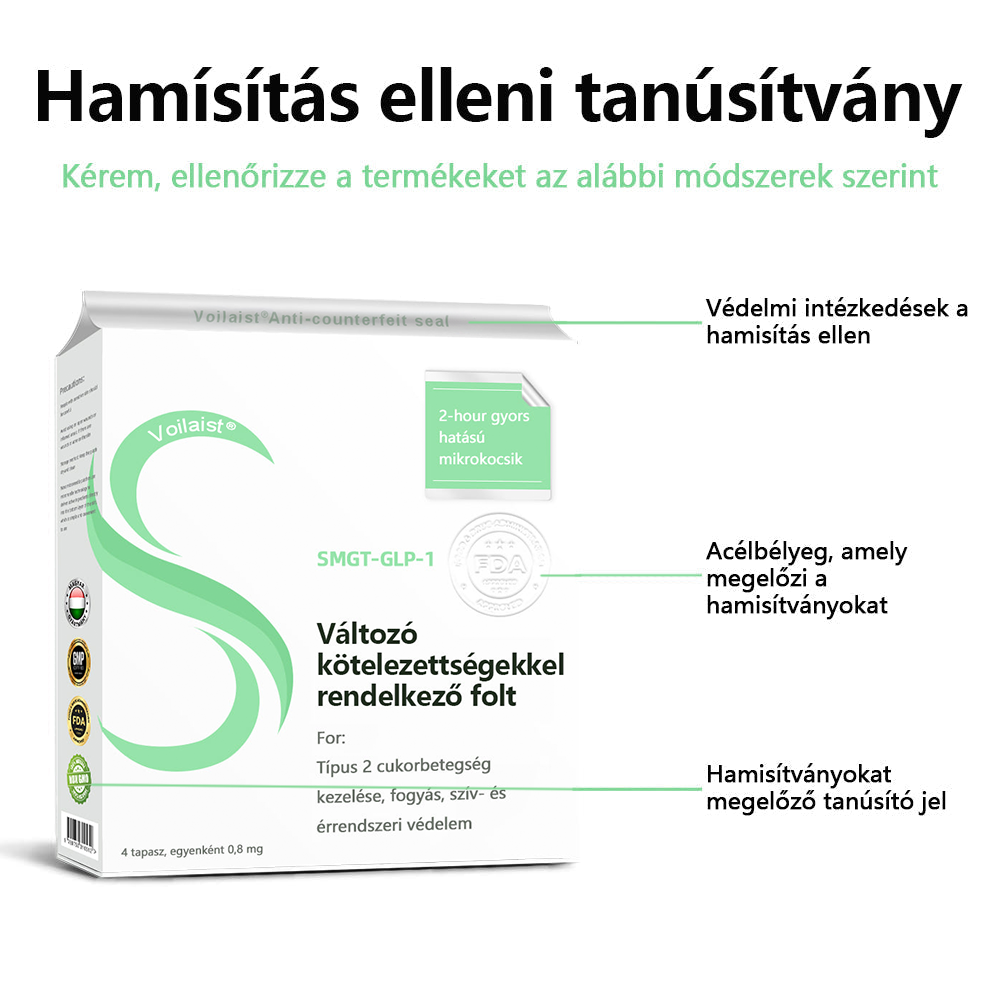 Voilaist® SMGT-GLP-1 nano mikrotűs tapasz | 🔥Fájdalommentes, hosszan tartó, kezeli a cukorbetegséget, az elhízást és a szív- és érrendszeri betegségeket
