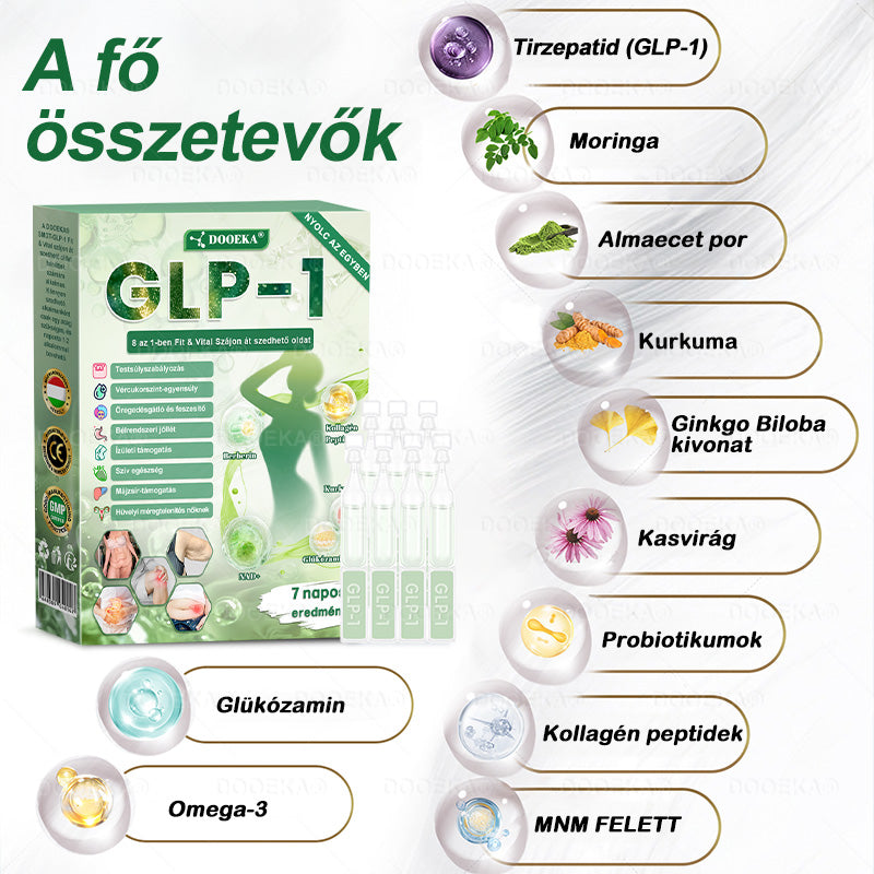 𝐷𝑂𝑂𝐸𝐾𝐴® GLP-1 8 az 1-ben Fit & Vital Szájon át szedhető oldat – ✔ Napi egyszer, 7 nap alatt látható változás / Elhízás, szív- és érrendszeri egészség, cukorbetegség, alvási apnoe, bélrendszer egészsége, ízületi problémák és még sok más esetén
