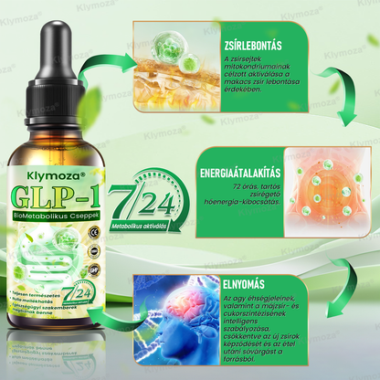 Klymoza® GLP-1 BioMetabolikus Cseppek 🏆 Élelmiszeripari zsírégető — a Magyar Elhízástudományi Társaság (HSSO) fejlesztésében