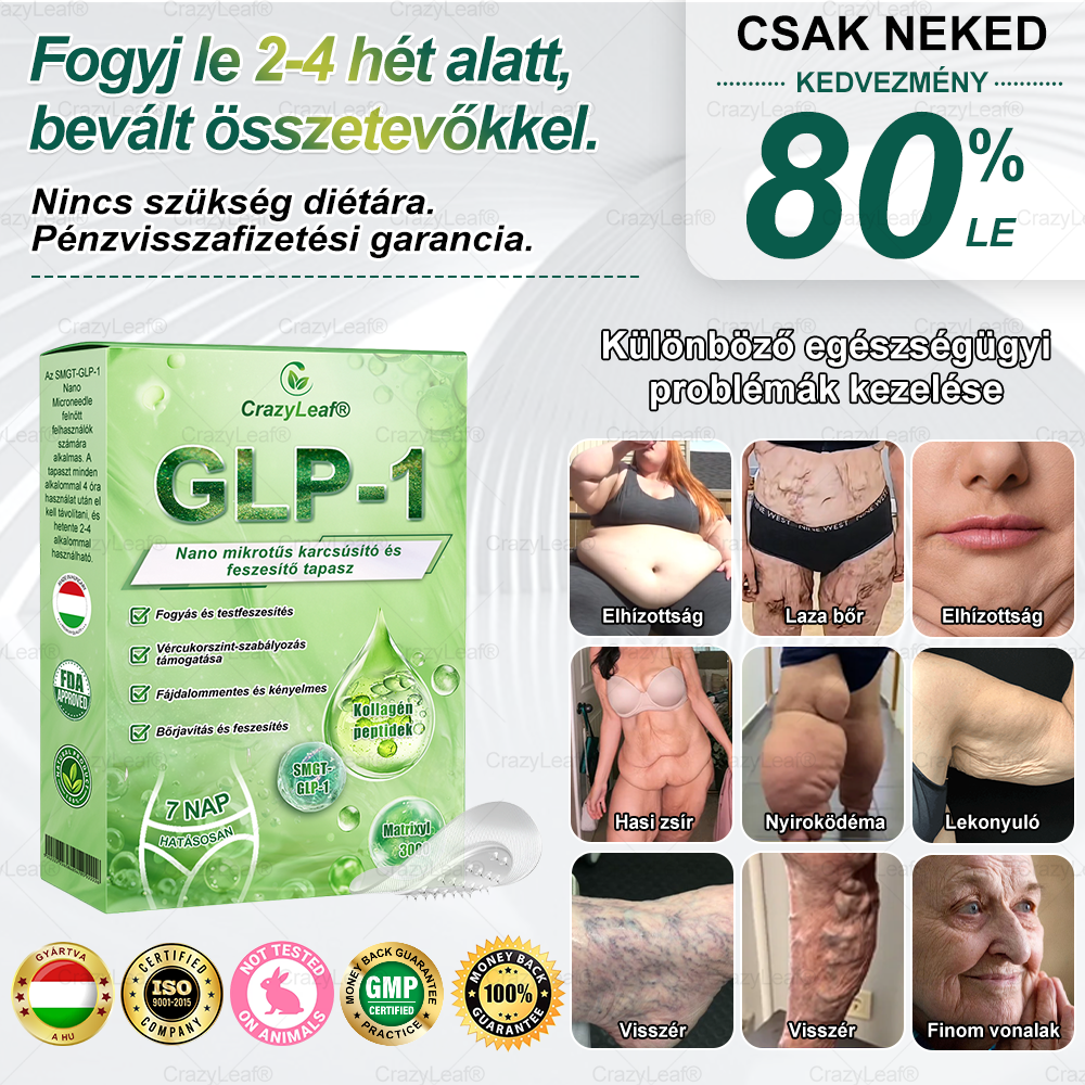 │Hivatalos webáruház│🌿 CrazyLeaf® SMGT-GLP-1 Nano Mikrotűs Tapasz 👉Természetes segítség túlsúly, fáradtság, bőr- és ízületi problémák ellen.