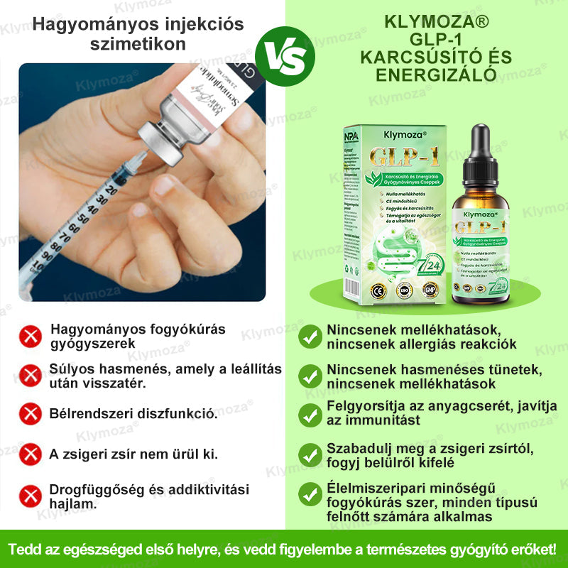 Klymoza® GLP-1 Karcsúsító és Energizáló Gyógynövényes Cseppek  | A Magyar Orvosi Kamara hivatalos ajánlásával