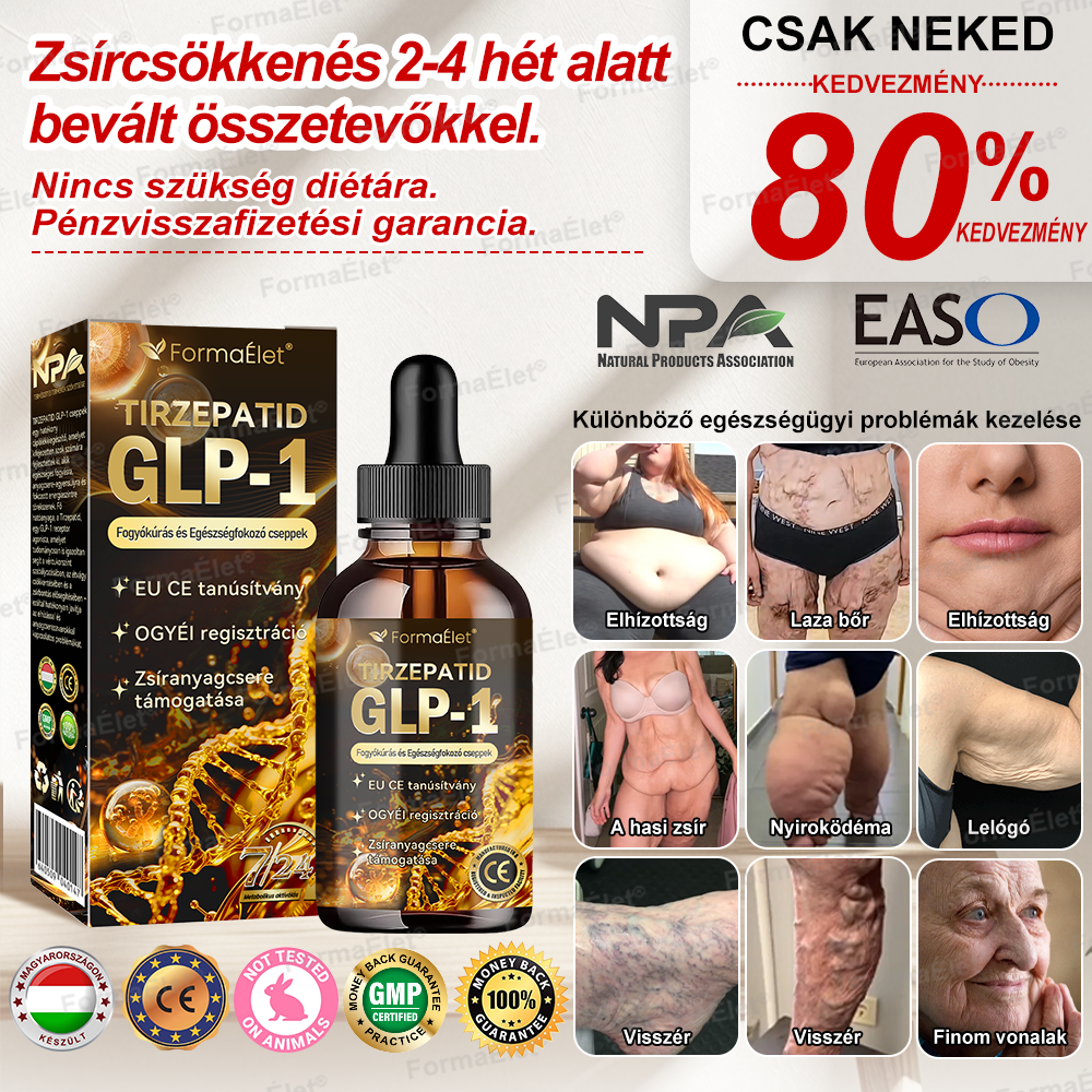 FormaÉlet® GLP-1 Moringa Fogyókúrás és Egészségfokozó cseppek  (⭐Élelmiszer-minőségű zsírégető – Az Obesity Society fejlesztése)