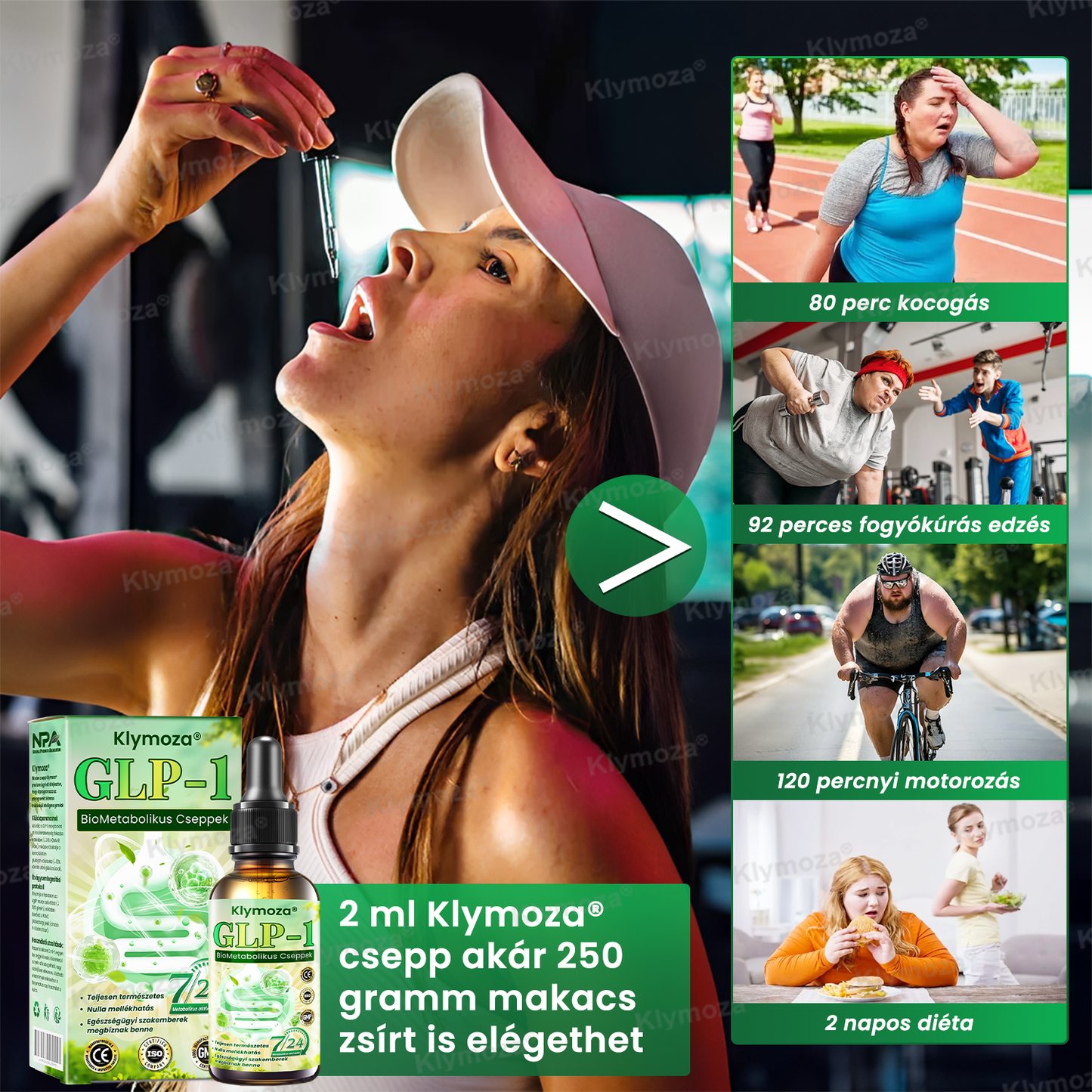 Klymoza® GLP-1 BioMetabolikus Cseppek 🏆 Élelmiszeripari zsírégető — a Magyar Elhízástudományi Társaság (HSSO) fejlesztésében