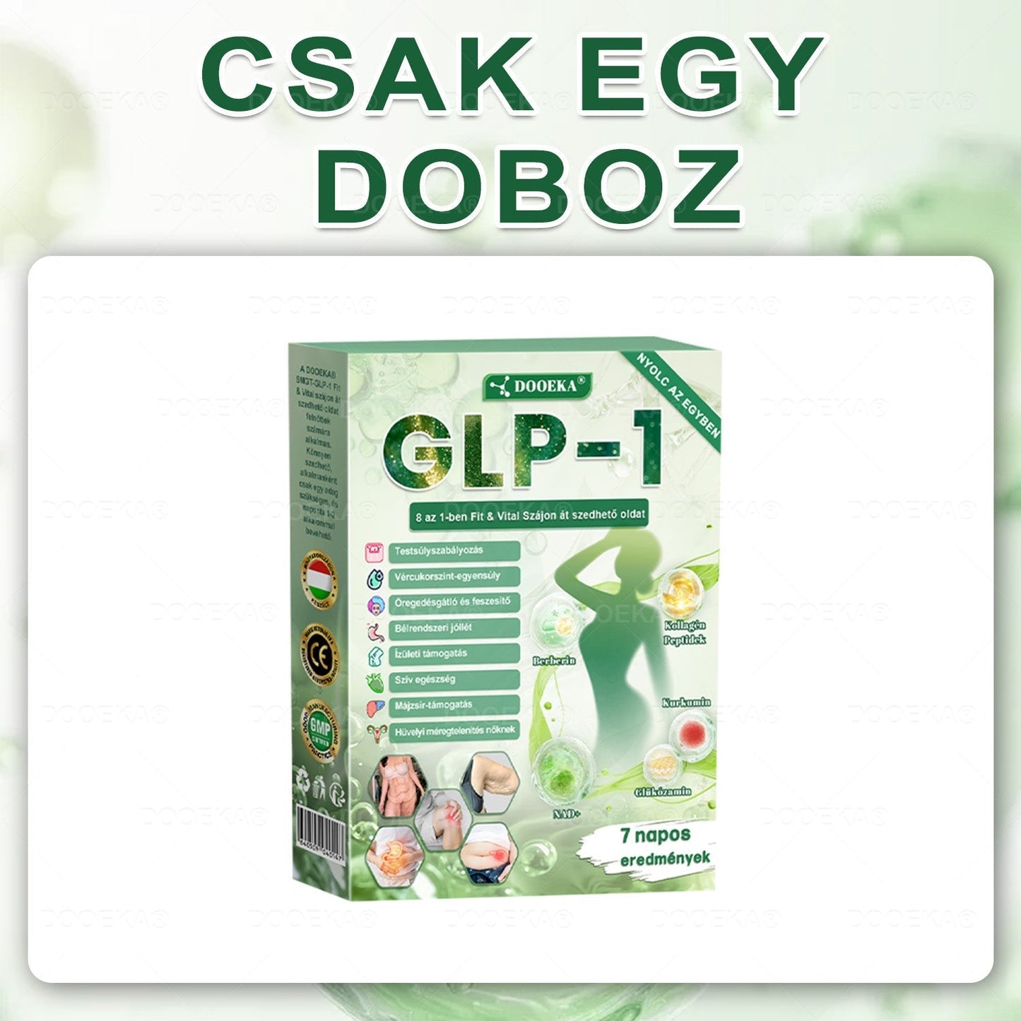 𝐷𝑂𝑂𝐸𝐾𝐴® GLP-1 8 az 1-ben Fit & Vital Szájon át szedhető oldat – ✔ Napi egyszer, 7 nap alatt látható változás / Elhízás, szív- és érrendszeri egészség, cukorbetegség, alvási apnoe, bélrendszer egészsége, ízületi problémák és még sok más esetén
